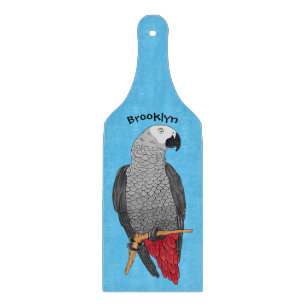 Tabla De Cortar Ilustracion personalizado de loro gris africano
