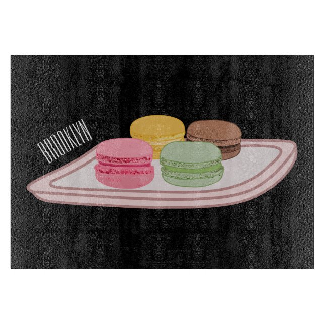 Tabla De Cortar Ilustracion personalizado de Macaron (Anverso)