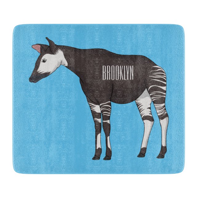 Tabla De Cortar Ilustracion personalizado de Okapi (Anverso)