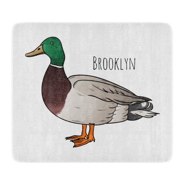 Tabla De Cortar Ilustracion personalizado de pato mallard (Anverso)