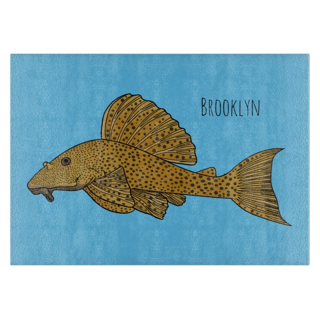 Tabla De Cortar Ilustracion personalizado de pescado Pleco (Anverso)