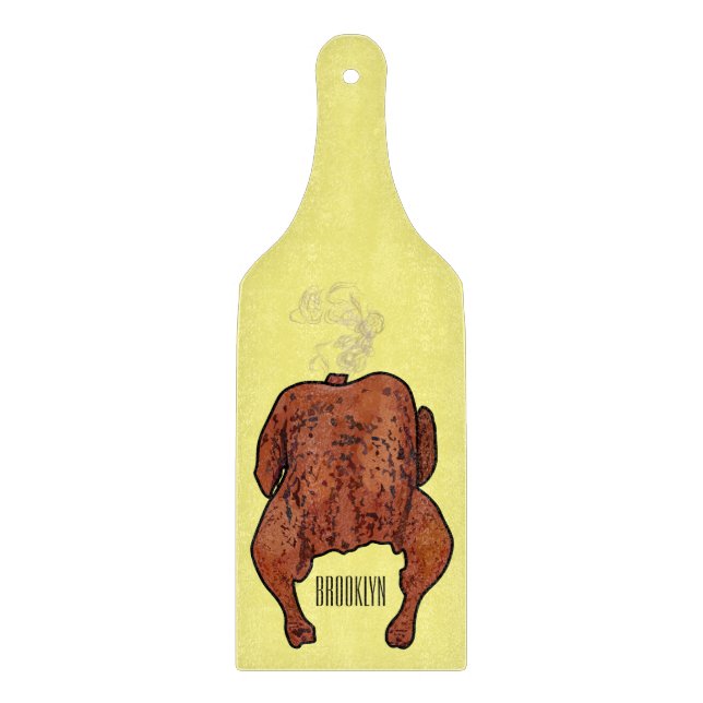 Tabla De Cortar Ilustracion personalizado de pollo asado (Anverso)