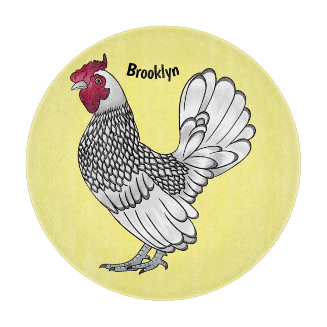 Tabla De Cortar Ilustracion personalizado de pollo de Sebright (Anverso)