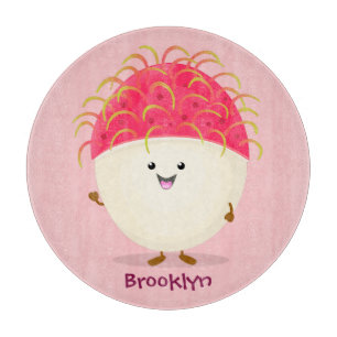 Tabla De Cortar Ilustracion personalizado de rambután rosa suave
