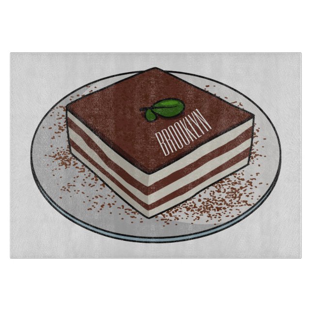 Tabla De Cortar Ilustracion personalizado de tarta de Tiramisu (Anverso)