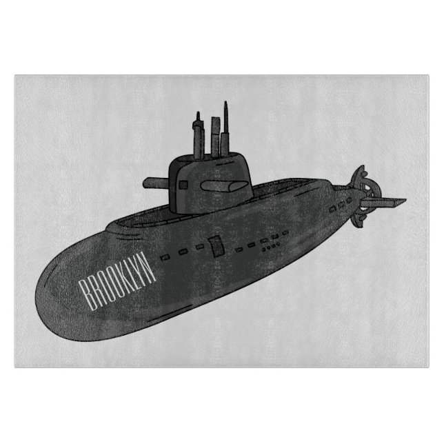 Tabla De Cortar Ilustracion personalizado submarino (Anverso)