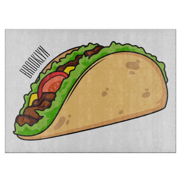 Tabla De Cortar Ilustracion personalizado Taco (Anverso)
