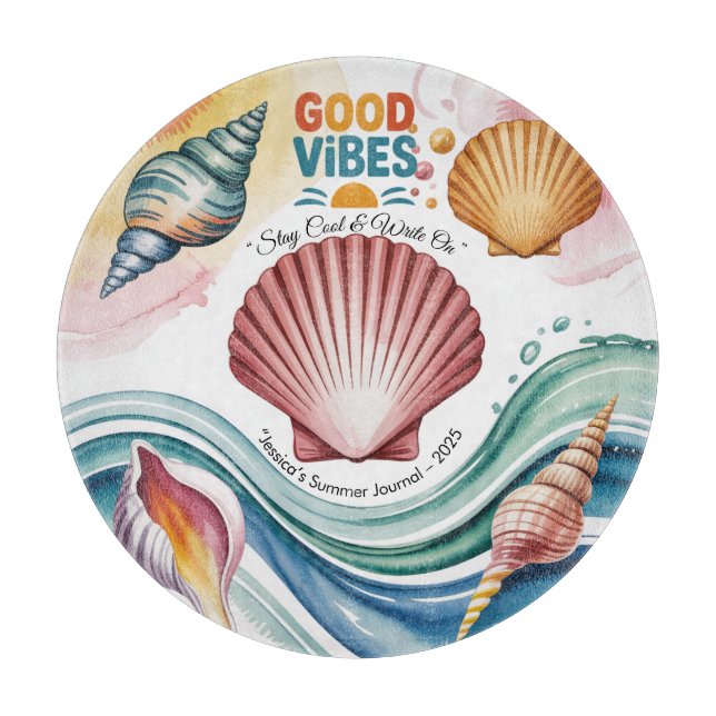 Tabla De Cortar Ilustracion Retro Beach de Summer Vibes (Anverso)