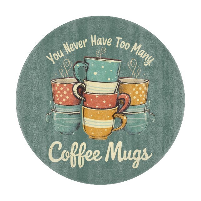 Tabla De Cortar Ilustracion Retro Coffee Mug Stack (Anverso)