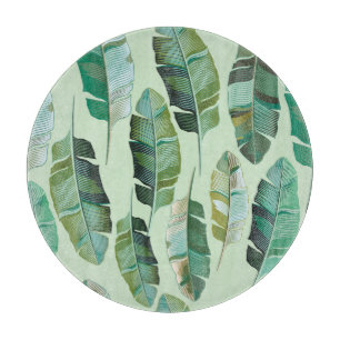 Tabla De Cortar Ilustracion tropical de plantas bananeras de moda