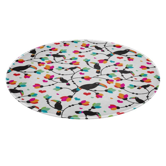 Tabla De Cortar ilustracion tropical del pájaro toucan lindo (Borde)