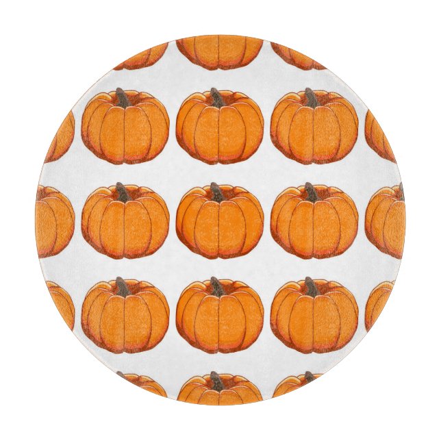 Tabla De Cortar Ilustracion vibrante de calabaza amarilla. (Anverso)