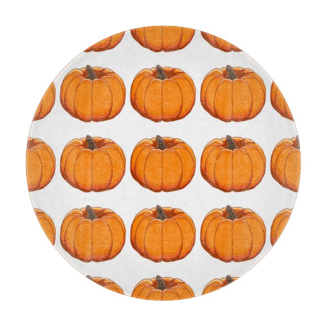 Tabla De Cortar Ilustracion vibrante de calabaza amarilla. (Anverso)