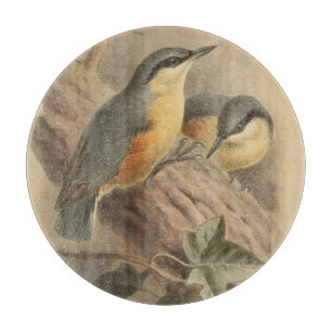 Tabla De Cortar Ilustracion vintage de Nuthatch