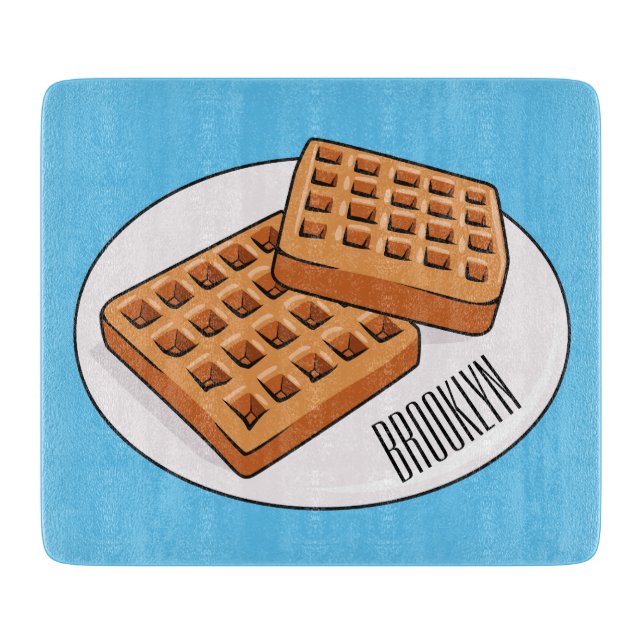 Tabla De Cortar Ilustracion Waffle personalizado (Anverso)