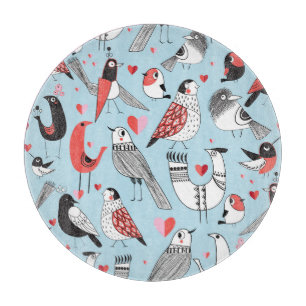 Tabla De Cortar Ilustraciones de pájaros divertidos, gráficos sin 