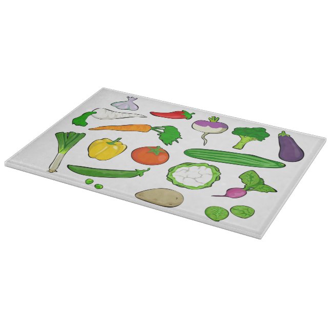 Tabla De Cortar Ilustraciones de verduras mixtas (Borde)