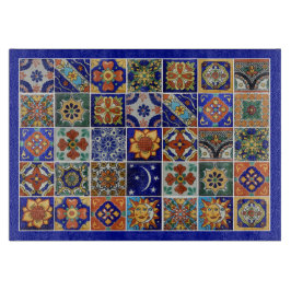 Tabla De Cortar Imagen en mosaico de Talavera Estilo Glass del Sur