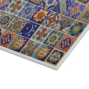Tabla De Cortar Imagen en mosaico de Talavera Vidrio al Sudoeste
