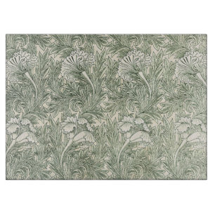 Tabla De Cortar Impresión artística floral Tulipán Verde de Willia