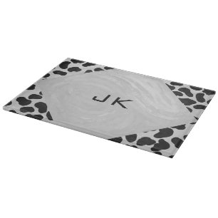 Tabla De Cortar Impresión dálmata en blanco y negro