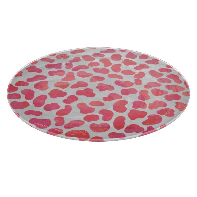 Tabla De Cortar Impresión dálmata rosa y blanca (Borde)