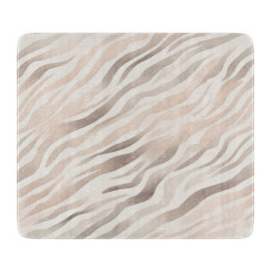 Tabla De Cortar Impresión de animales de cebra beige de crema rosa