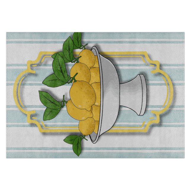 Tabla De Cortar Impresión de cocina italiana con bolas de limón |  (Anverso)