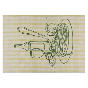 Tabla De Cortar Impresión de cocina italiana de pasta y vino