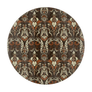 Tabla De Cortar Impresión de damasco floral: sin costuras vintage.