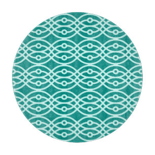 Tabla De Cortar Impresión de kimono, turquesa y aqua