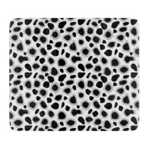 Tabla De Cortar Impresión de leopardo - Blanco y negro
