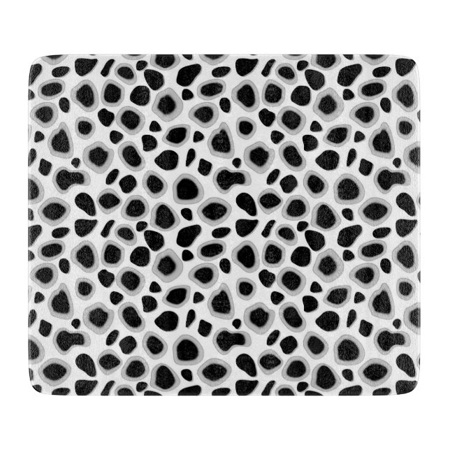 Tabla De Cortar Impresión de leopardo - Blanco y negro (Anverso)