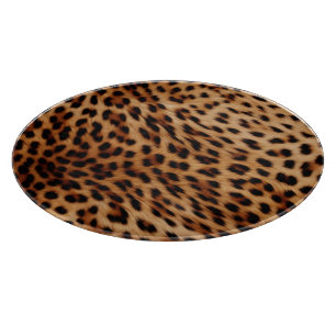 Tabla De Cortar Impresión de leopardo de color marrón crema