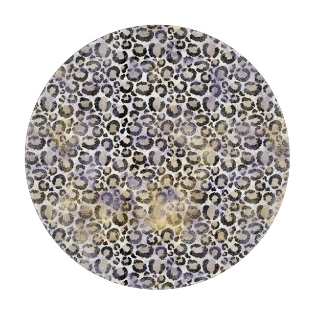 Tabla De Cortar Impresión de leopardo de oro morado (Anverso)