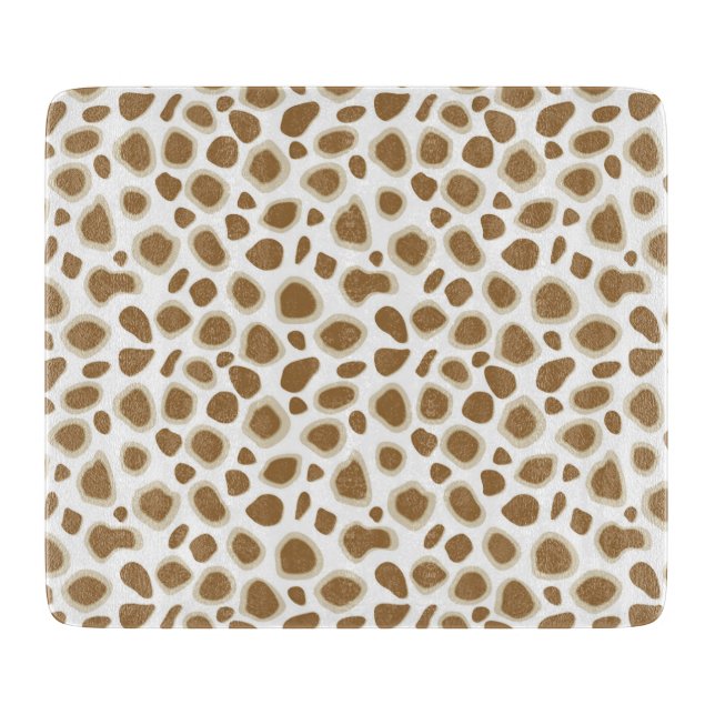 Tabla De Cortar Impresión de leopardo - Taupe Tan y blanco (Anverso)