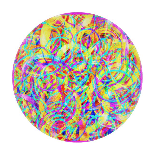 Tabla De Cortar Impresión de patrones de neón brillante (Anverso)