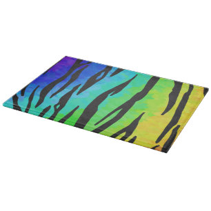 Tabla De Cortar Impresión de tigre negro y arcoiris