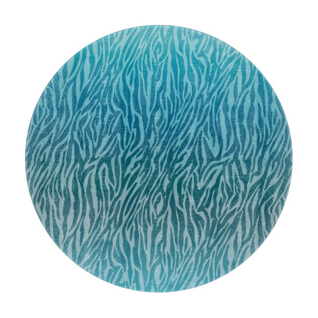 Tabla De Cortar Impresión de zebra Aqua Ombre (Anverso)