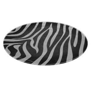 Tabla De Cortar Impresión de zebra negra y gris claro