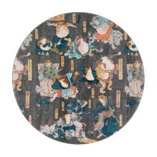 Tabla De Cortar Impresión en madera de rana japonesa Kuniyoshi Uki
