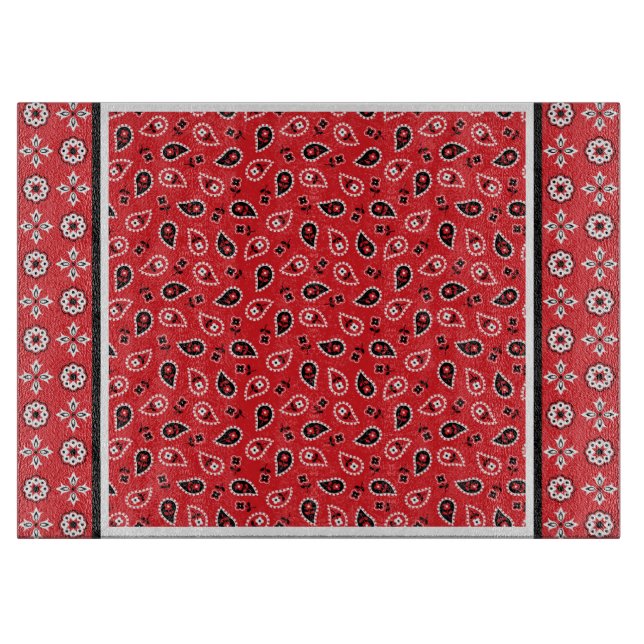 Tabla De Cortar Impresiones Red Bandana Boho (Anverso)