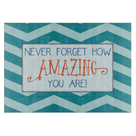 Tabla De Cortar Increíble aliento con Verde azulada franja de chev