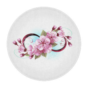Tabla De Cortar Infinito con las flores de flores de Sakura Blosso
