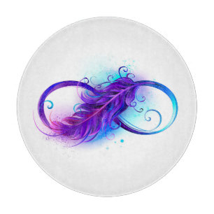 Tabla De Cortar Infinito con pluma púrpura