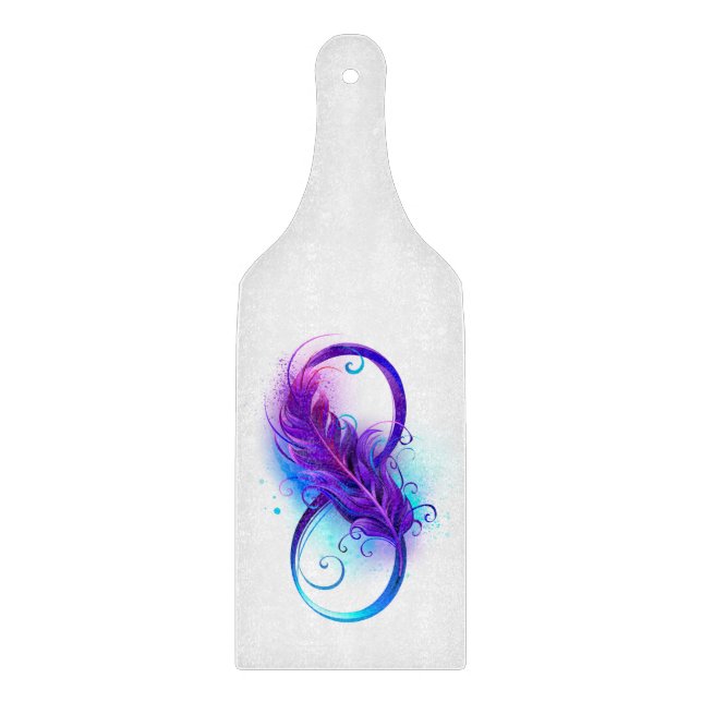 Tabla De Cortar Infinito con pluma púrpura (Anverso)