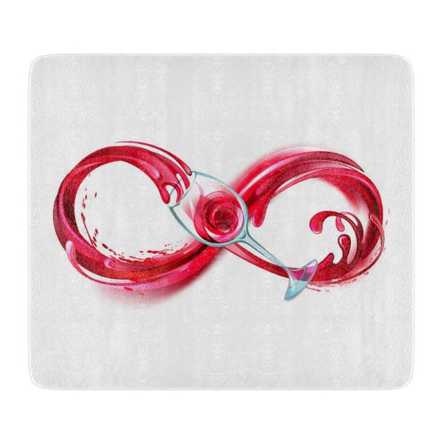 Tabla De Cortar Infinito con vino Rojo (Anverso)