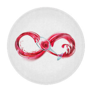 Tabla De Cortar Infinito con vino Rojo