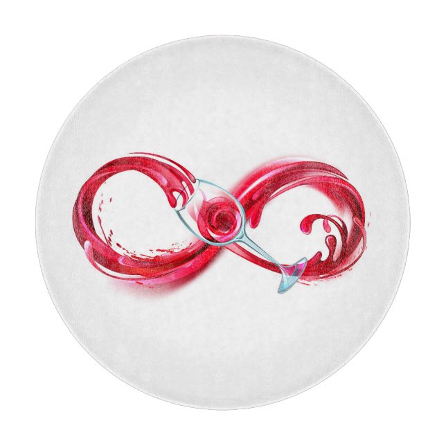 Tabla De Cortar Infinito con vino Rojo (Anverso)