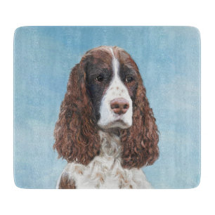 Tabla De Cortar Inglés Springer Spaniel Pintura Original Perro Art